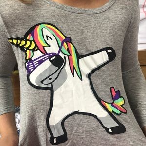 Dabbing Unicorn long-sleeve t-shirt